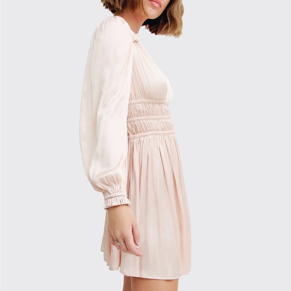 Shine Bright Ruched Mini Dress - Light Pink size S NWT